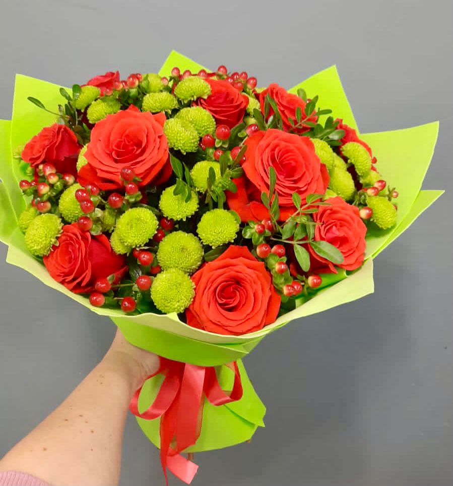 Букет цветов из: Хризантемы и Розы в Бабушкине