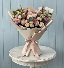 Букет цветов из:  Розы и Лизиантусы в Бабушкине