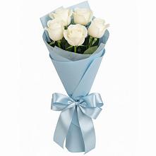 Букет 5 Белых роз Проуд в Бабушкине