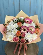 Букет цветов из:  Розы, Герберы и Хризантемы в Бабушкине
