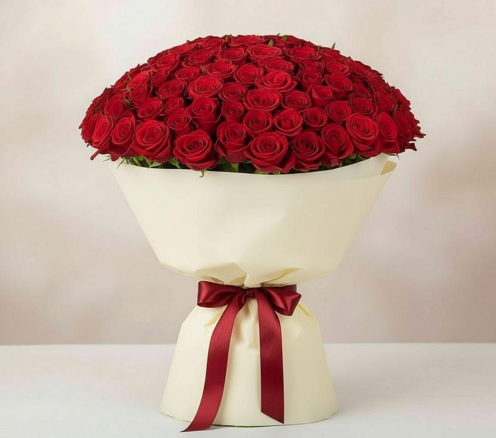 Букет 101 Красная роза Милано в Бабушкине