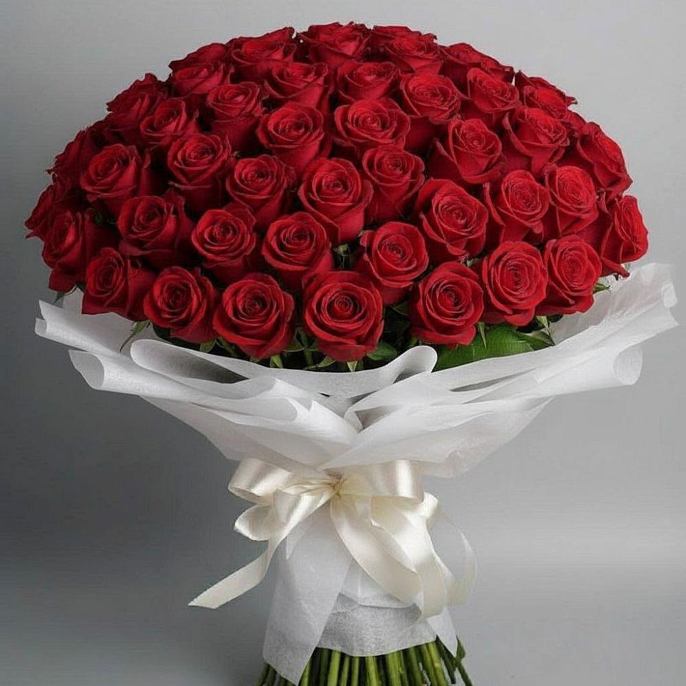 Букет 101 Красная роза Блэк Мэджик в Бабушкине