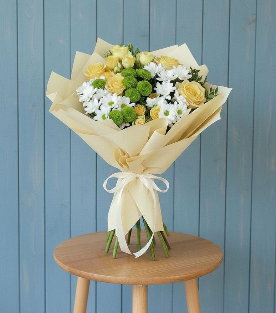 Букет цветов из: Хризантемы и Розы в Бабушкине