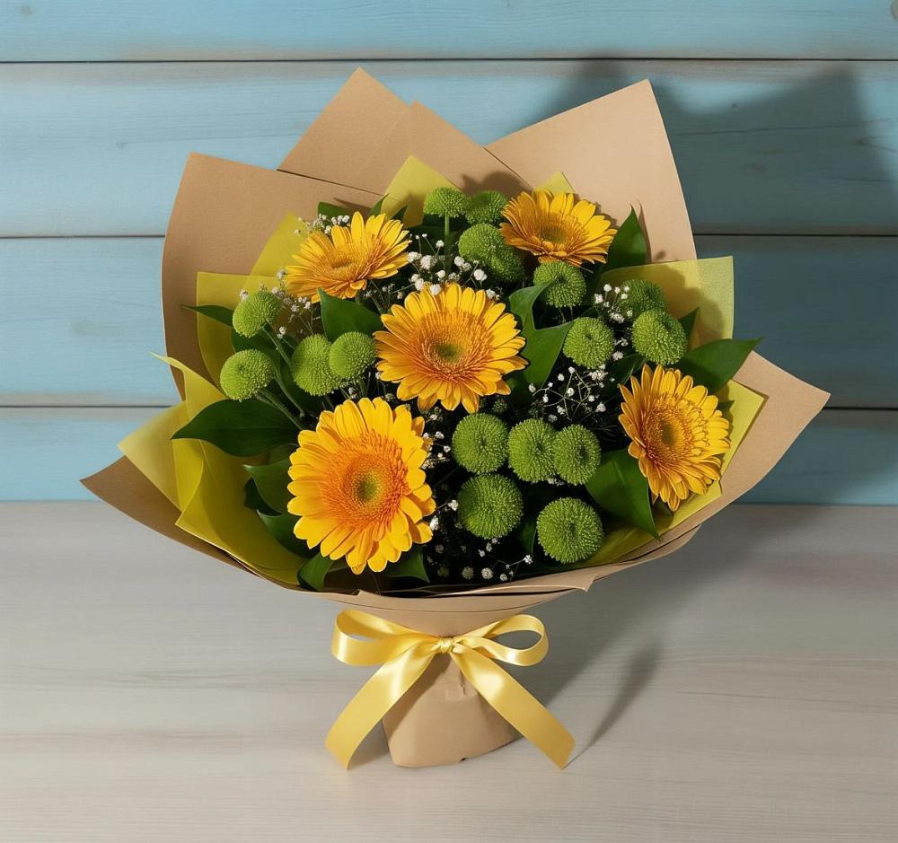 Букет цветов из: Герберы и Хризантемы в Бабушкине