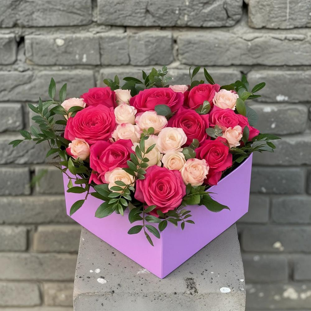 Цветочная композиция из Розы в коробке в Бабушкине