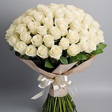 Букет 101 беля роза Белоснежка в Бабушкине