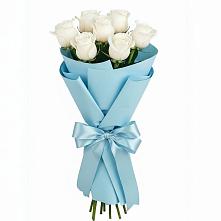 Букет 7 белых роз Проуд в Бабушкине