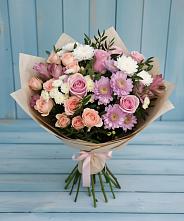 Букет цветов из:  Хризантемы, Розы и Альстромерии #REPLACE_PRED# Бабушкине