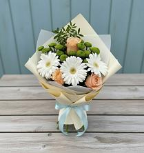 Букет цветов из:  Герберы, Розы и Хризантемы в Бабушкине