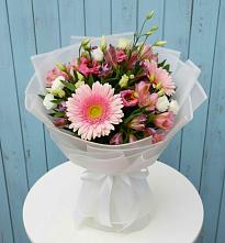 Букет цветов из:  Герберы, Альстромерии и Лизиантусы в Бабушкине